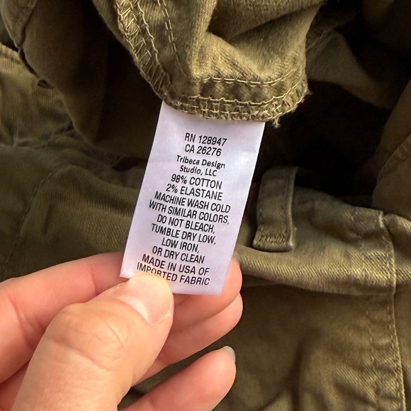 Nili Lotan Henna Cropped Military Olive Green Pants Sz 8 Zip Hem Utility Jogger - Picture 10 of 10